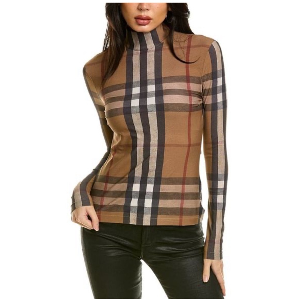 Burberry Plaid Long Sleeve Top